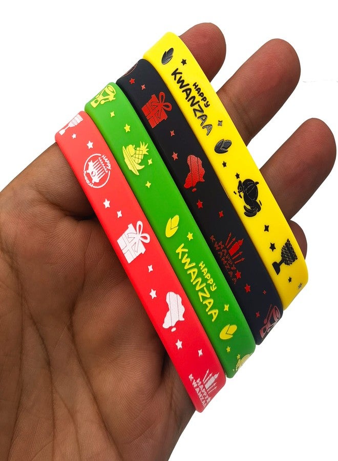 FSHANEE 24Pcs Happy Kwanzaa Rubber Bracelets African Heritage Holiday Party Supplies Silicone Wristbands Happy Kwanzaa Party Favors Kwanzaa Party Gift Bag Goodie Bag Fillers Stuffers - Image 4